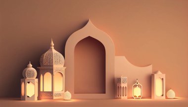 3D Eid Mubarak Design. Banner for islamic banner festivity like eid al adha, fitr, ramadhan, etc. Theme for ramadan or islamic festivity.