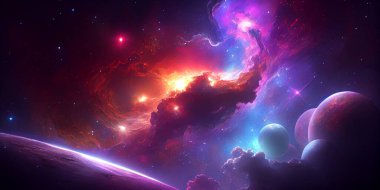 Nasa tarafından desteklenen bu resmin uzay elemanlarıyla soyut arkaplan