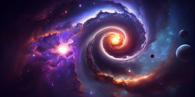 Uzay serisi. Bilim ve astronominin bir parçası olarak kullanılacak kozmosun ve gazın iyi tasarım elementleri