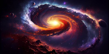 Nasa tarafından desteklenen bu resmin uzay elemanlarıyla soyut arkaplan
