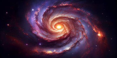 Uzaydaki sarmal galaksi. Bilim kurgu duvar kağıdı. Bu görüntünün unsurları Nasa tarafından desteklenmektedir
