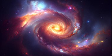 Uzayda soyut bir galaksi. Bu görüntünün unsurları Nasa tarafından desteklenmektedir