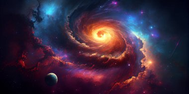 Yıldızlar, galaksiler, nebula ve galaksinin yıldızlı uzay arkaplanı. Dış evren. bunun ögeleri