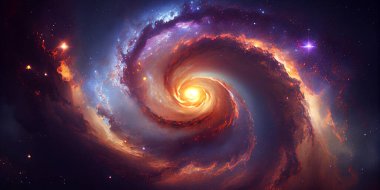 Uzaydaki sarmal yıldızlar. Evrendeki evren. Bu görüntünün unsurları Nasa tarafından desteklenmektedir. 3d oluşturma