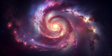 Derin uzayda sarmal galaksi. Evren. Bu görüntünün unsurları Nasa tarafından desteklenmektedir.