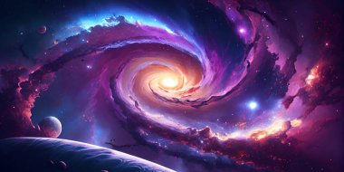 Derin uzay yıldız alanı. Yıldızları ve galaksileri olan evren. Bu görüntünün unsurları Nasa tarafından desteklenmektedir