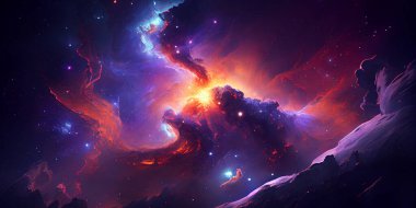 Uzayda güzel bir nebula. Bu görüntünün unsurları Nasa tarafından desteklenmektedir.