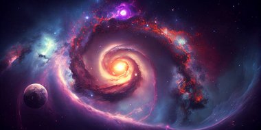 Derin uzay bulunan sarmal gökada. Nasa tarafından döşenmiş bu görüntü unsurları.