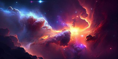 Uzayda güzel bir nebula. Bu görüntünün unsurları Nasa tarafından desteklenmektedir