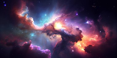 Uzayda güzel bir nebula. Bu görüntünün unsurları Nasa tarafından desteklenmektedir.