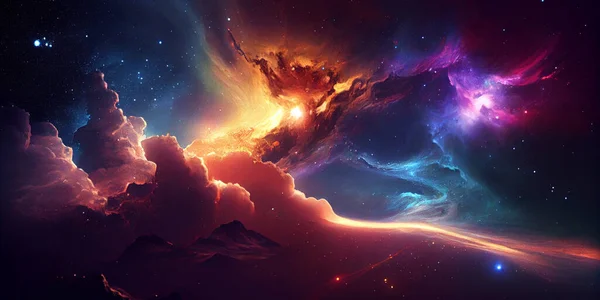 Fundo Espaço Bela Nebulosa Elementos Desta Imagem Fornecidos Por Nasa — Fotografia de Stock