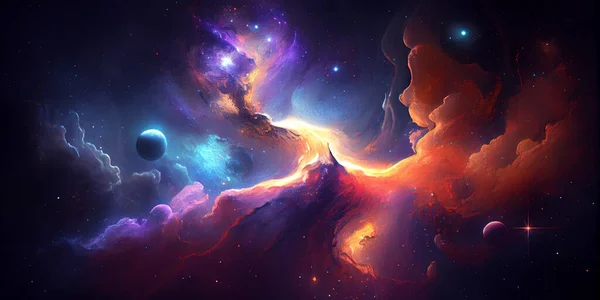 Gyönyörű Galaxis Háttér Különböző Minták — Stock Fotó