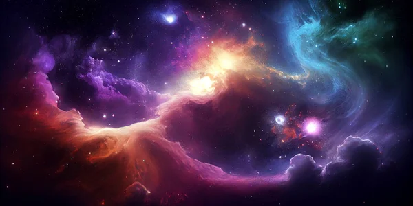 Serie Espacial Telón Fondo Nubes Fractales Nebulosas Sobre Tema Ciencia — Foto de Stock