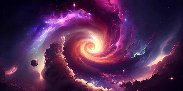 Спиральная Галактика Обои Научной Фантастики Элементы Этого Образа Обставлены Nasa — стоковое фото