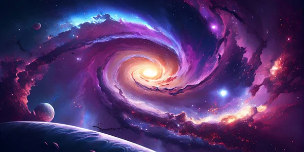 Djuprymdstjärnfält Universum Med Stjärnor Och Galaxer Delar Denna Bild Som — Stockfoto