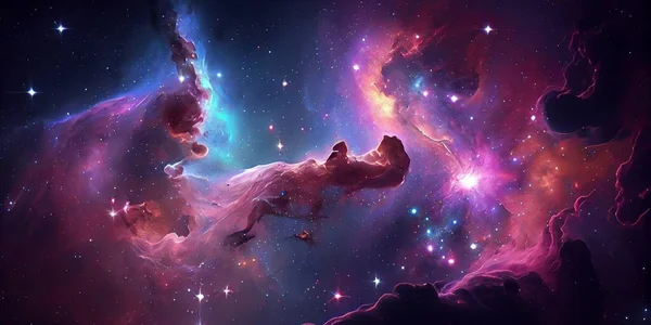 Διαστημικό Υπόβαθρο Αστέρια Και Νεφέλωμα Στοιχεία Αυτής Της Εικόνας Που — Φωτογραφία Αρχείου