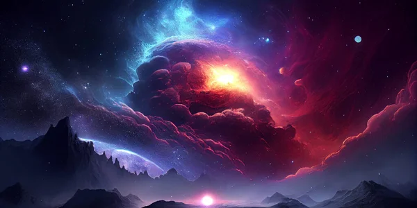 Bela Nebulosa Espaço Elementos Desta Imagem Fornecidos Por Nasa — Fotografia de Stock