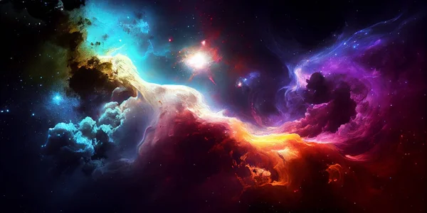 Serie Spaziali Bella Nebulosa Una Stella Stelle Galassie Elementi Questa — Foto Stock
