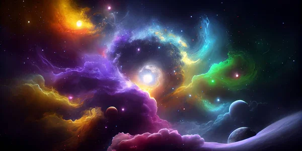 美丽的星云和太空中的星星 Nasa提供的此图像的元素 — 图库照片