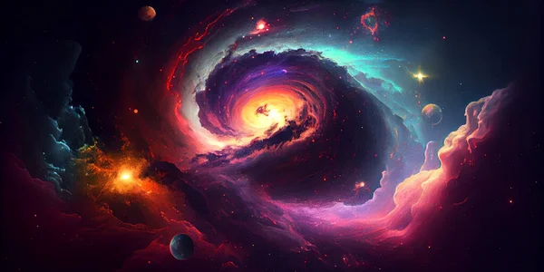 Sfondo Astratto Bella Nebulosa Galassia Uso Progetti Scienza Istruzione Tecnologia — Foto Stock