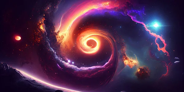 Спиральная Галактика Прекрасный Космос Элементы Этого Образа Обставлены Nasa — стоковое фото