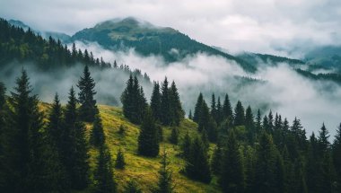 Dağlardaki güzel dağ manzarası