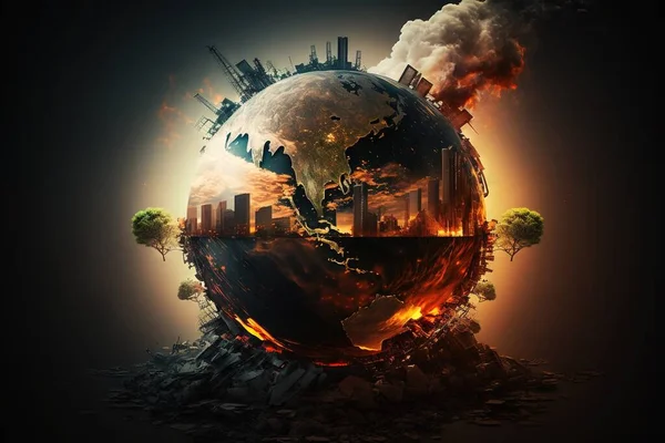 Global warming or pollution concept. Save planet earth