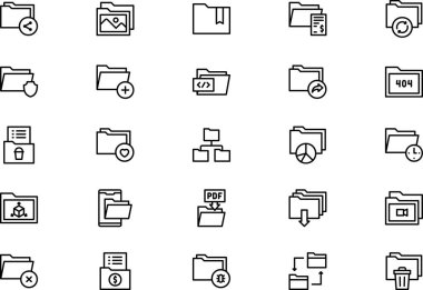 Dizin simgeleri koleksiyonu düzenlenebilir felçli bir vektör illüstrasyonudur.