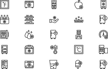 Fridge icons collection is a vector illustration with editable stroke. clipart