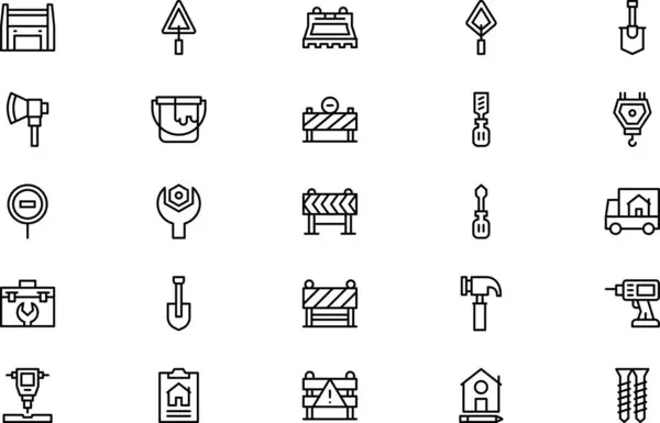 stock vector Construction icons collection is a vector illustration with editable stroke.