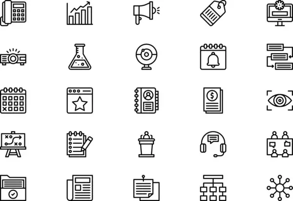 stock vector Agenda icons collection is a vector illustration with editable stroke.