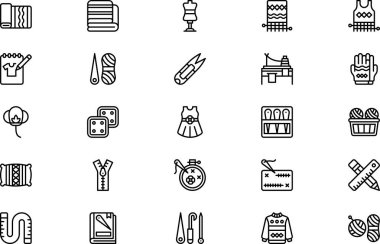 Örgü simgeleri koleksiyonu düzenlenebilir felçli bir vektör illüstrasyonudur.