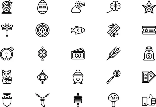 stock vector Luck icons collection is a vector illustration with editable stroke.