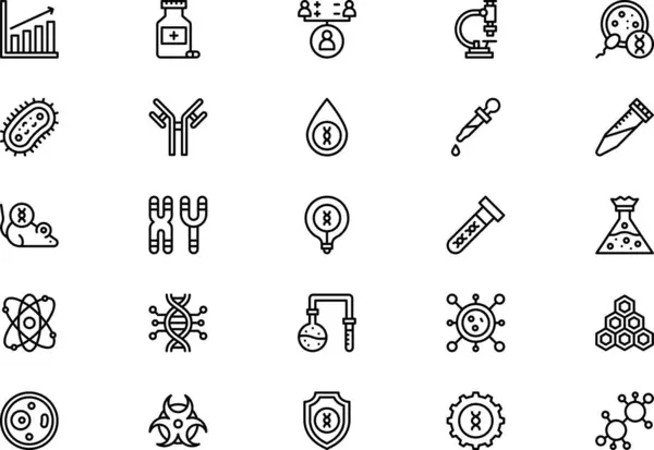 stock vector Genetic icons collection is a vector illustration with editable stroke.