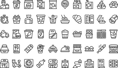 Götür simgeleri koleksiyonu düzenlenebilir felçli bir vektör illüstrasyonudur.