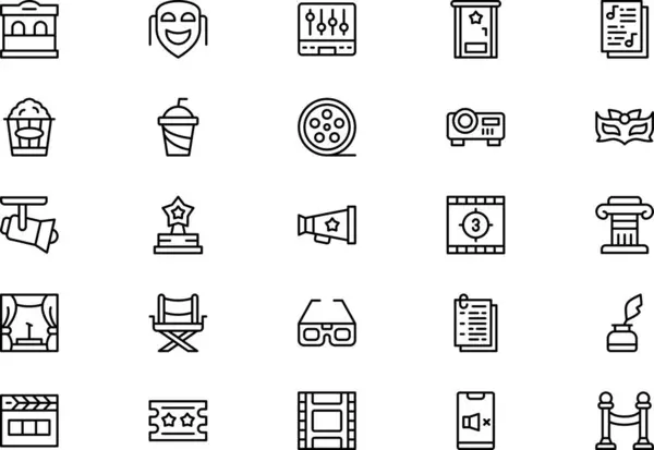 stock vector Theatre icons collection is a vector illustration with editable stroke.