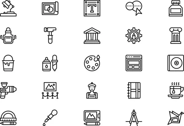 Stock vector Art and design icons collection is a vector illustration with editable stroke.