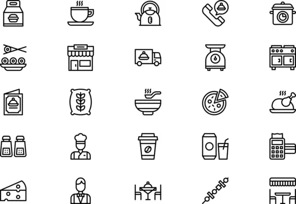 stock vector Food and restaurant icons collection is a vector illustration with editable stroke.