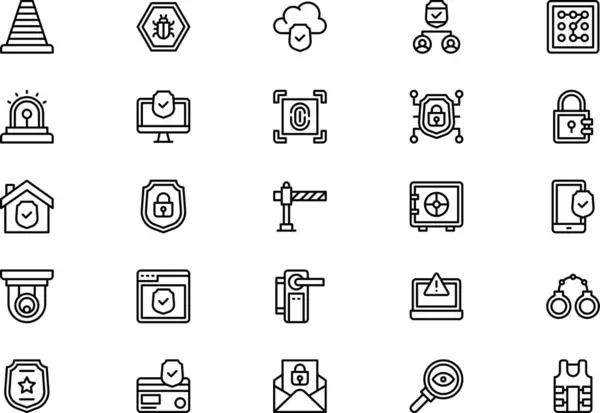 stock vector Protection and security icons collection is a vector illustration with editable stroke.