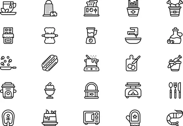 stock vector Gastronomy icons collection is a vector illustration with editable stroke.