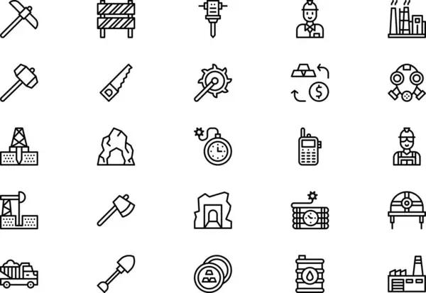 stock vector Mining icons collection is a vector illustration with editable stroke.