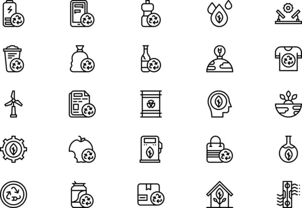 stock vector Recycling icons collection is a vector illustration with editable stroke.