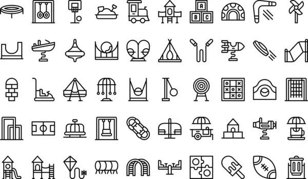 Stock vector Playground icons collection is a vector illustration with editable stroke.