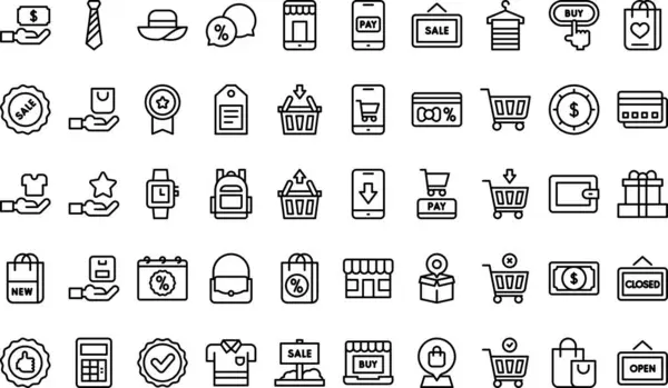 stock vector Shopping icons collection is a vector illustration with editable stroke.