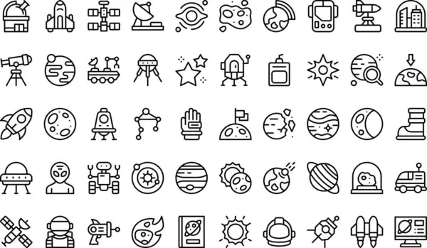 stock vector Space icons collection is a vector illustration with editable stroke.