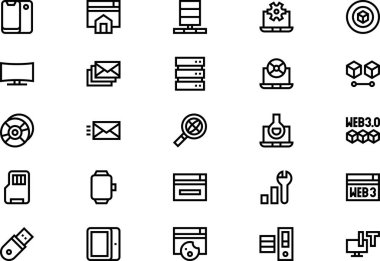 Information technology icons collection is a vector illustration with editable stroke. clipart