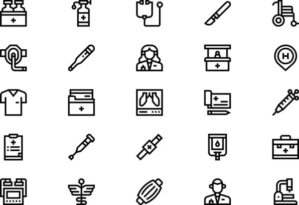 stock vector Hospital icons collection is a vector illustration with editable stroke.