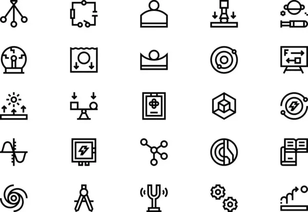 Fizik simgeleri koleksiyonu düzenlenebilir felçli bir vektör illüstrasyonudur.