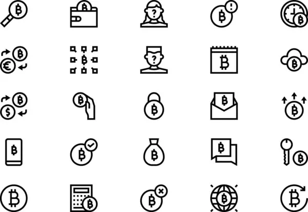 stock vector Bitcoin icons collection is a vector illustration with editable stroke.