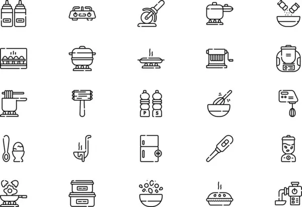 stock vector Cooking icons collection is a vector illustration with editable stroke.